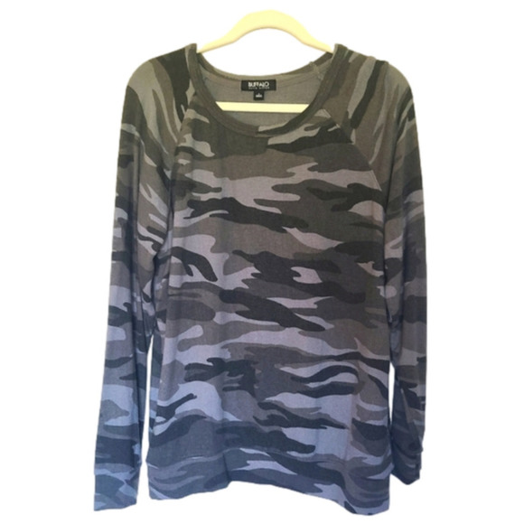 Buffalo David Bitton Tops - Buffalo David Bitton Long Sleeve Camouflage Shirt with Crew Neck and Soft Fabric